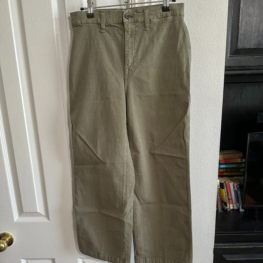 J Crew Slim Wide Leg Ankle Pants - Green
